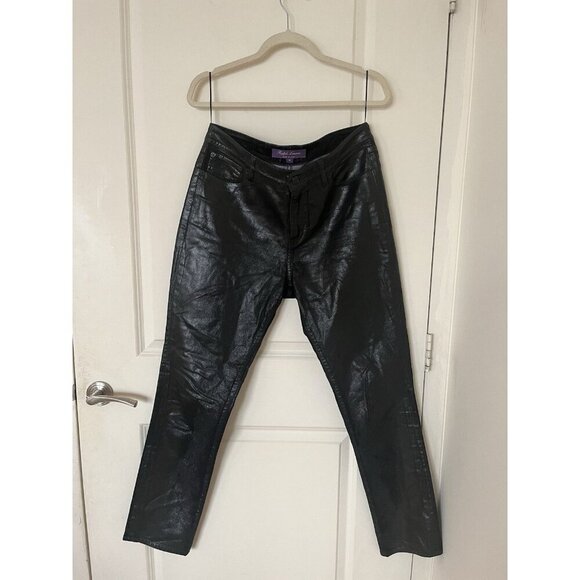 Ralph Lauren Purple Label Women's Coated Slim Fit Jeans - Size 30 - BLACK - Picture 4 of 15